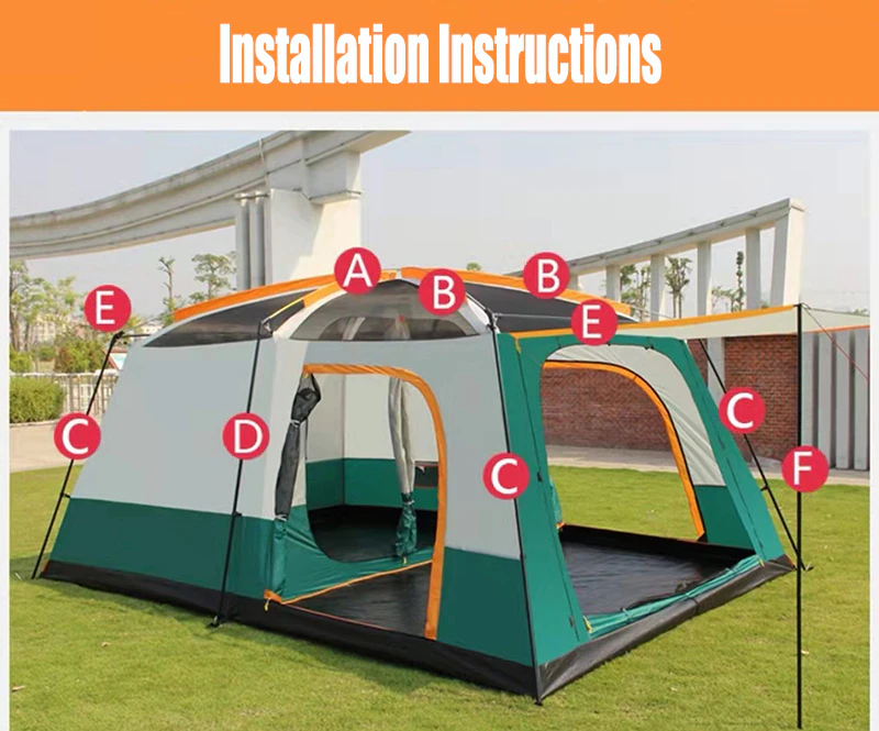 Cheap Goat Tents Large Camping Tent Two Story Outdoor 2 Living Rooms And 1 Hall High Quality Outdoor Family Camping Tent Large Space Tent For5 12   